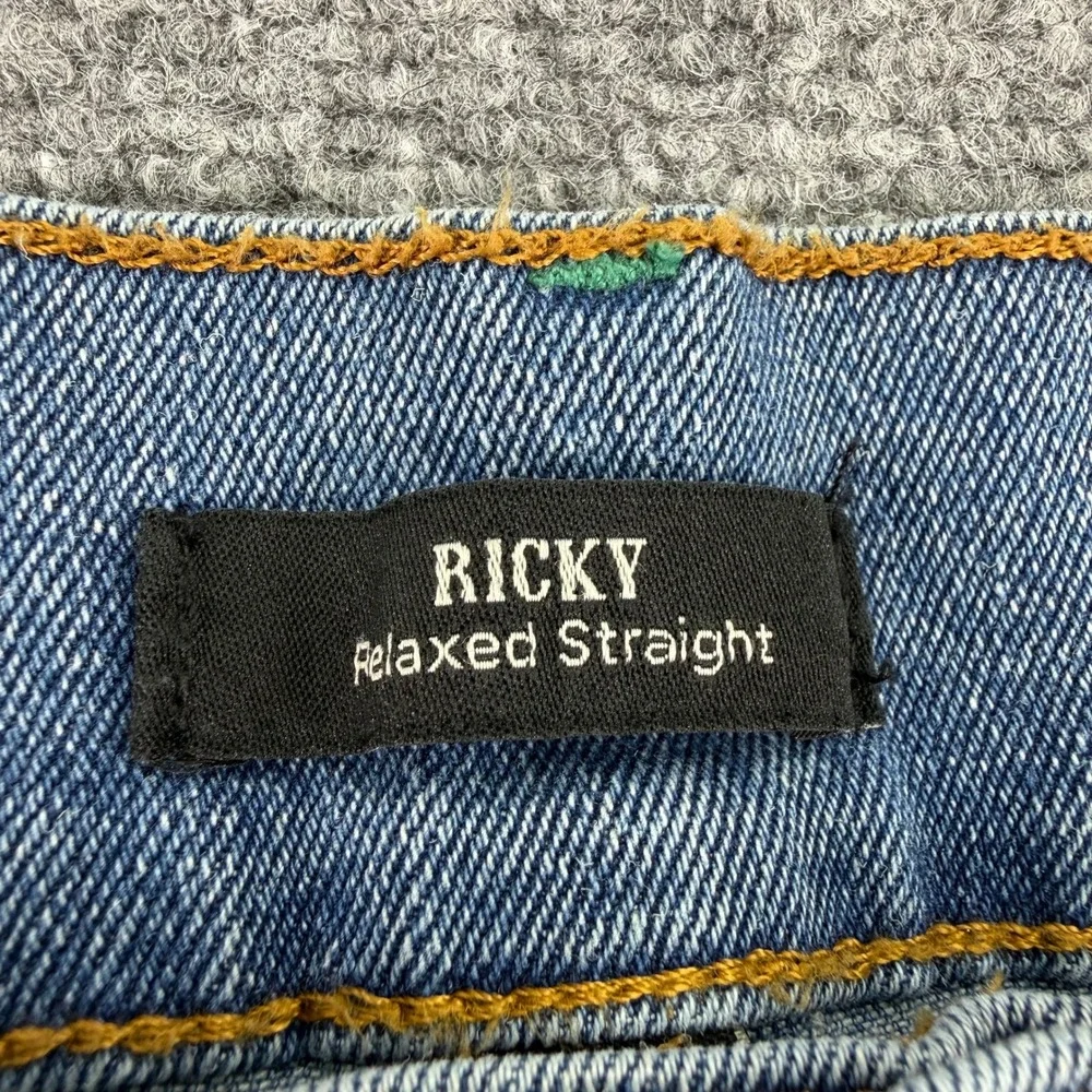 True Religion Jeans Mens 33 (Fits 35x31) Blue Ricky Relaxed Straight Medium Wash